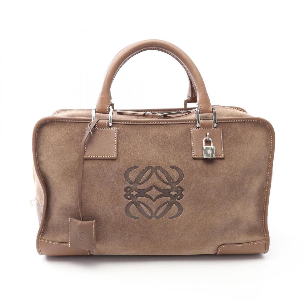 Loewe Amazona 36 Handbag, Suede Leather, Women's, Brown